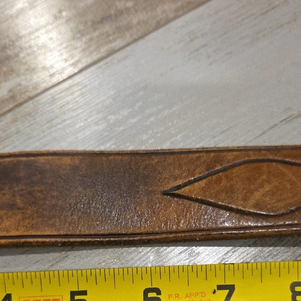 Rainbow Trout Fisherman Vintage Wood Buckle Belt